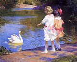 Edward Henry Potthast Wall Art - The Swan